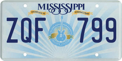 MS license plate ZQF799