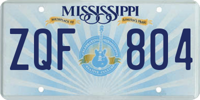 MS license plate ZQF804