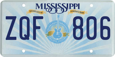 MS license plate ZQF806