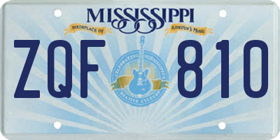 MS license plate ZQF810