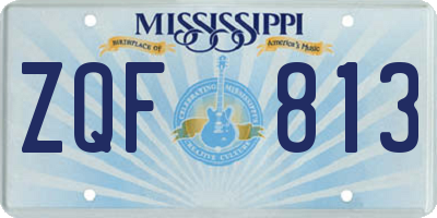 MS license plate ZQF813