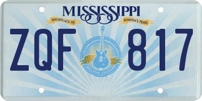 MS license plate ZQF817