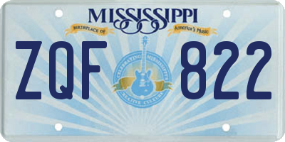 MS license plate ZQF822