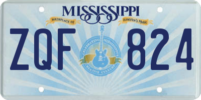 MS license plate ZQF824