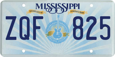 MS license plate ZQF825