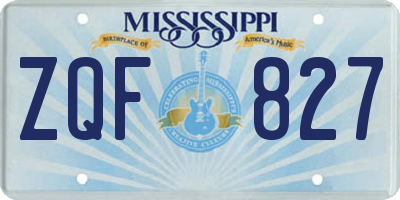MS license plate ZQF827