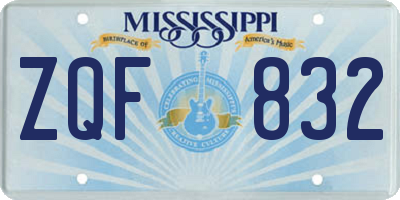 MS license plate ZQF832