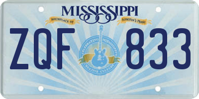 MS license plate ZQF833