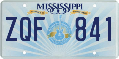 MS license plate ZQF841
