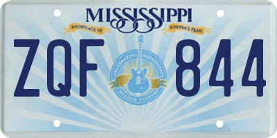 MS license plate ZQF844