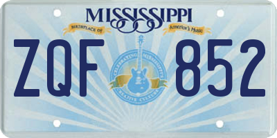 MS license plate ZQF852
