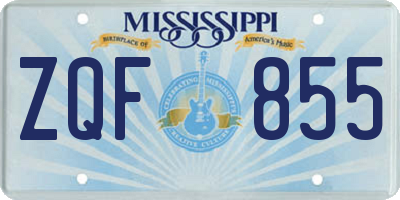 MS license plate ZQF855