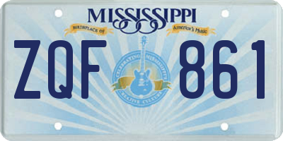 MS license plate ZQF861