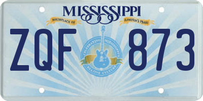 MS license plate ZQF873