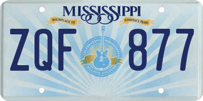 MS license plate ZQF877