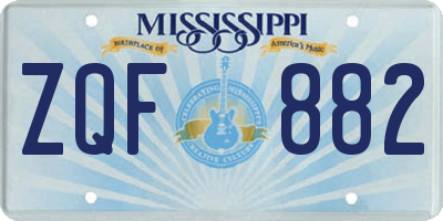 MS license plate ZQF882