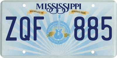 MS license plate ZQF885