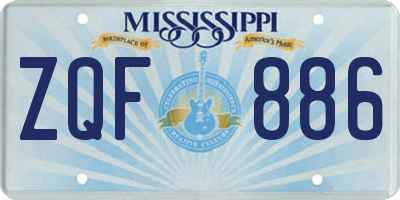 MS license plate ZQF886