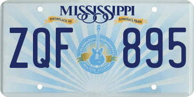 MS license plate ZQF895
