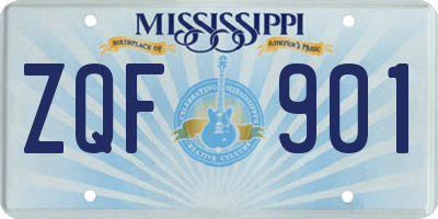 MS license plate ZQF901