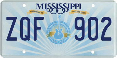 MS license plate ZQF902