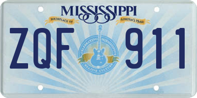MS license plate ZQF911