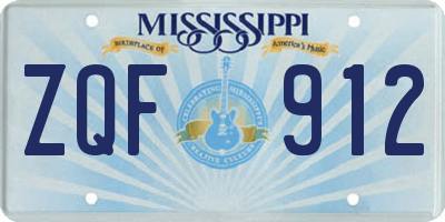 MS license plate ZQF912
