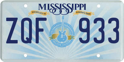 MS license plate ZQF933