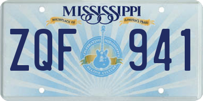 MS license plate ZQF941