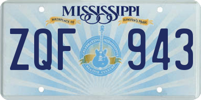 MS license plate ZQF943