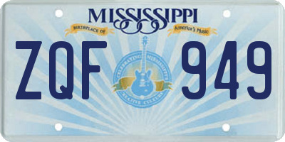 MS license plate ZQF949