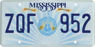 MS license plate ZQF952