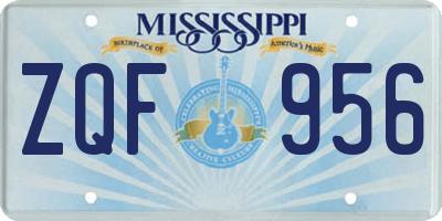 MS license plate ZQF956