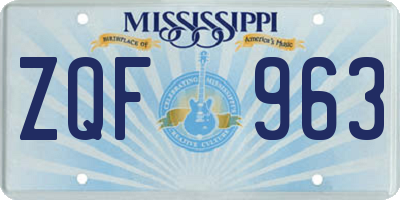 MS license plate ZQF963
