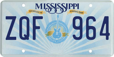MS license plate ZQF964