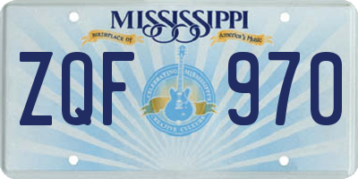 MS license plate ZQF970