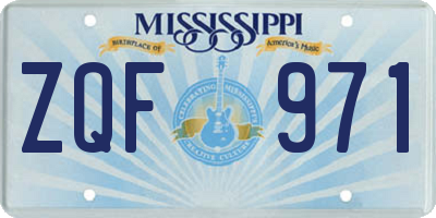 MS license plate ZQF971
