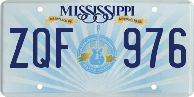 MS license plate ZQF976