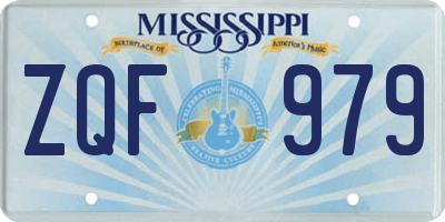 MS license plate ZQF979