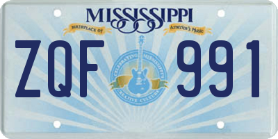 MS license plate ZQF991