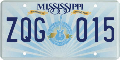 MS license plate ZQG015