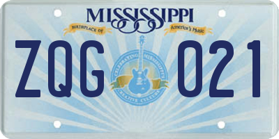 MS license plate ZQG021