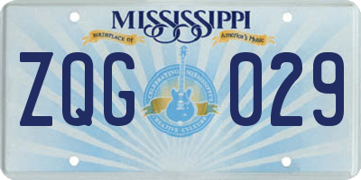 MS license plate ZQG029