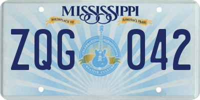 MS license plate ZQG042