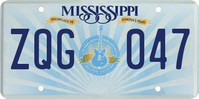 MS license plate ZQG047