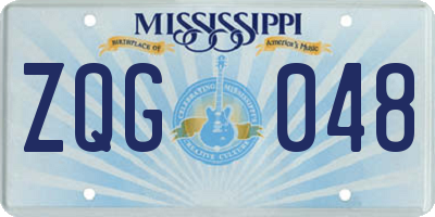 MS license plate ZQG048