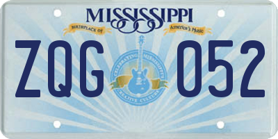 MS license plate ZQG052