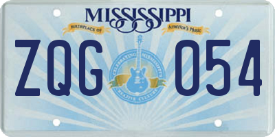 MS license plate ZQG054