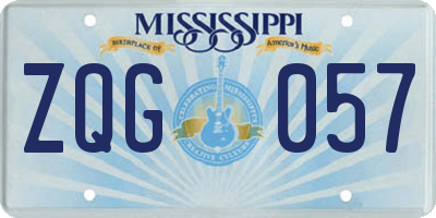 MS license plate ZQG057