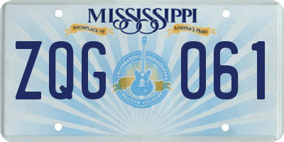 MS license plate ZQG061